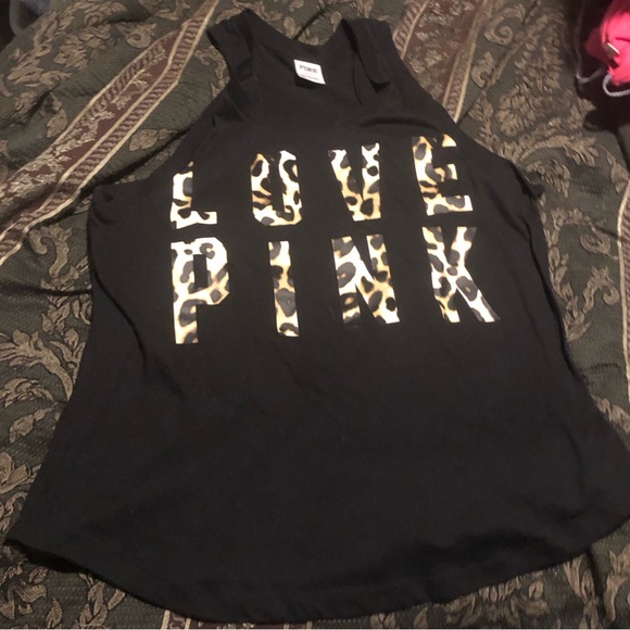 NWOT VS PINK Leopard Cheetah Graphic Campus Tank Sz L - Picture 3 of 5